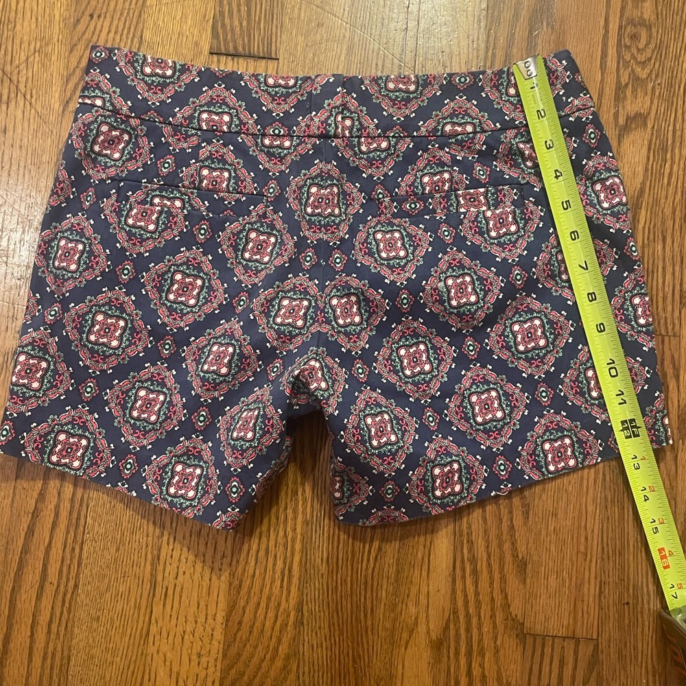J. Crew Navy and Pink Patterned Women's Shorts